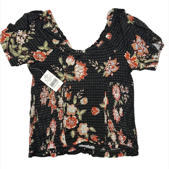 Smocked Floral Top American Rag Sunday Brunch Size Medium - Picture 3 of 11